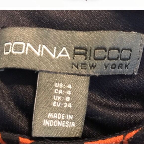 Donna Ricco Size 4 Geometric Design Dress - Picture 4 of 5